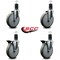 Service Caster 6'' Gray Poly Wheel Swivel 1-5/8'' Expanding Stem Caster Set 2 Brakes, 4PK SCC-EX20S614-PPUB-2-PLB-2-158 - alternate 5